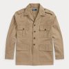 Pánské khaki bundy Ralph Lauren Dobby Utility Overshirt Pánské khaki bundy Ralph Lauren Dobby Utility Overshirt