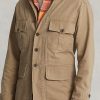 Pánské khaki bundy Ralph Lauren Dobby Utility Overshirt Pánské khaki bundy Ralph Lauren Dobby Utility Overshirt