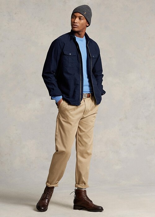 Pánské námořnické bundy Oxford Overshirt Ralph Lauren Garment-Dyed Pánské námořnické bundy Oxford Overshirt Ralph Lauren Garment-Dyed
