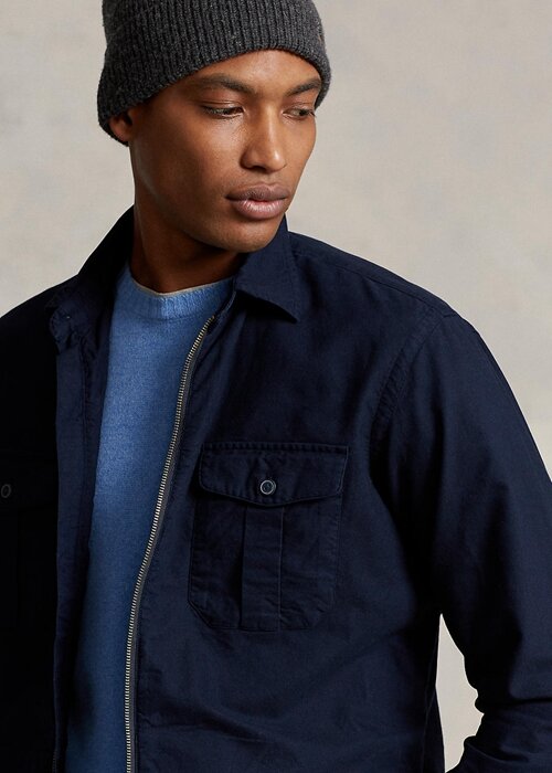 Pánské námořnické bundy Oxford Overshirt Ralph Lauren Garment-Dyed Pánské námořnické bundy Oxford Overshirt Ralph Lauren Garment-Dyed