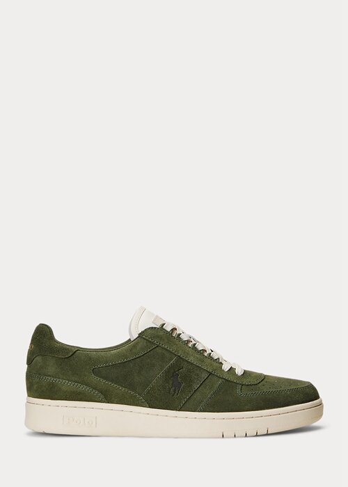 Pánské semišové nízké tenisky Olive Ralph Lauren Court Pánské semišové nízké tenisky Olive Ralph Lauren Court