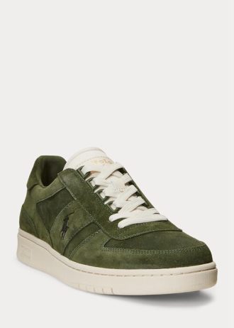 Pánské semišové nízké tenisky Olive Ralph Lauren Court