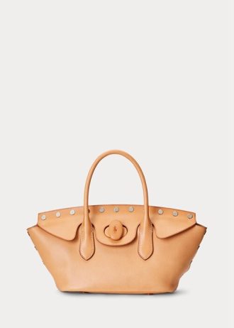 Přírodní dámské brašny Vachetta střední Bellport s hřebínky Ralph Lauren