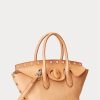 Přírodní dámské brašny Vachetta střední Bellport s hřebínky Ralph Lauren