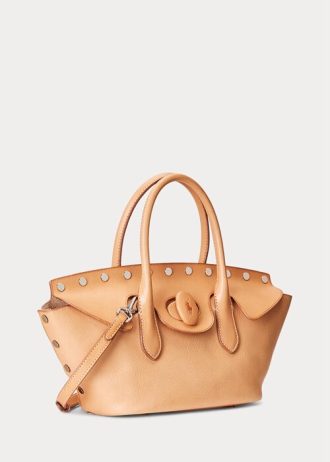 Přírodní dámské brašny Vachetta střední Bellport s hřebínky Ralph Lauren