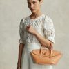 Přírodní dámské brašny Vachetta střední Bellport s hřebínky Ralph Lauren