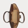 Přírodní dámská kůže Ralph Lauren & Slaměné střední brašny Bellport Satchel Bags