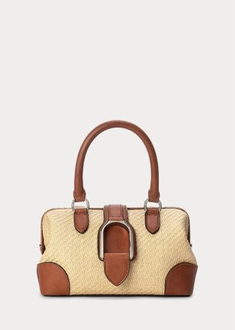 Přírodní dámská mini kabelka Ralph Lauren Raffia Welington