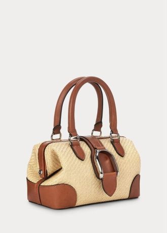 Přírodní dámská mini kabelka Ralph Lauren Raffia Welington