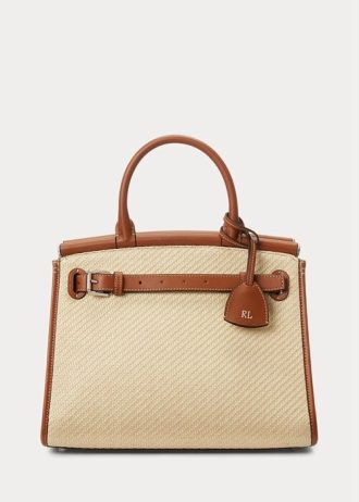 Přírodní dámské Ralph Lauren Raffia & Kabelka z teletiny Medium RL50