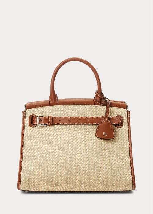 Přírodní dámské Ralph Lauren Raffia & Kabelka z teletiny Medium RL50 Přírodní dámské Ralph Lauren Raffia & Kabelka z teletiny Medium RL50