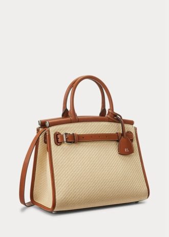 Přírodní dámské Ralph Lauren Raffia & Kabelka z teletiny Medium RL50