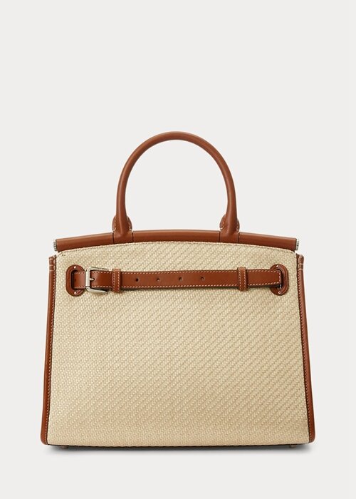 Přírodní dámské Ralph Lauren Raffia & Kabelka z teletiny Medium RL50 Přírodní dámské Ralph Lauren Raffia & Kabelka z teletiny Medium RL50