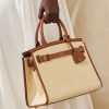 Přírodní dámské Ralph Lauren Raffia & Kabelka z teletiny Medium RL50 Přírodní dámské Ralph Lauren Raffia & Kabelka z teletiny Medium RL50