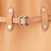 Přírodní dámské velké kabelky Bellport Ralph Lauren Stud Vachetta