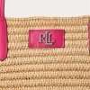 Přírodní/sportovní růžové dámské velké kabelky Brie Tote s koženým lemem Ralph Lauren Přírodní/sportovní růžové dámské velké kabelky Brie Tote s koženým lemem Ralph Lauren