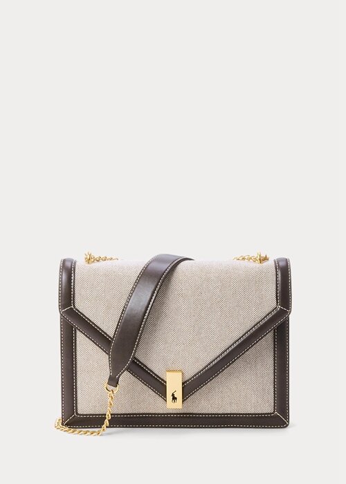 Přírodní/tabákové dámské Ralph Lauren Polo ID Plátěná obálka Řetízkové kabelky Crossbody Přírodní/tabákové dámské Ralph Lauren Polo ID Plátěná obálka Řetízkové kabelky Crossbody