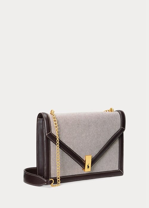 Přírodní/tabákové dámské Ralph Lauren Polo ID Plátěná obálka Řetízkové kabelky Crossbody Přírodní/tabákové dámské Ralph Lauren Polo ID Plátěná obálka Řetízkové kabelky Crossbody