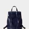 Rafinované dámské batohy Ralph Lauren s reliéfní kůží střední Winny