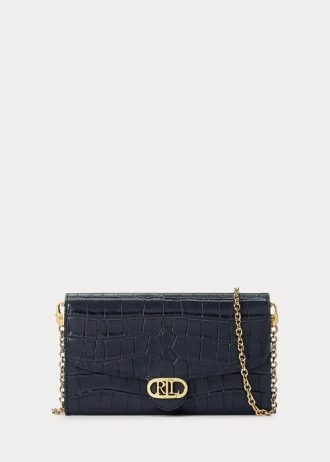 Rafinované dámské crossbody kabelky Ralph Lauren z embosované kůže Medium Adair