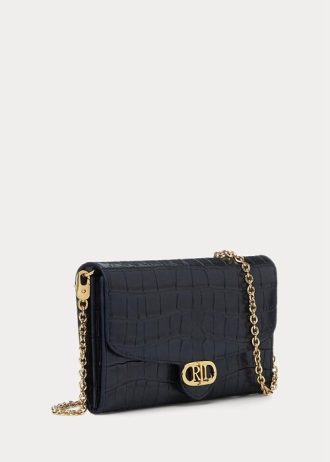 Rafinované dámské crossbody kabelky Ralph Lauren z embosované kůže Medium Adair
