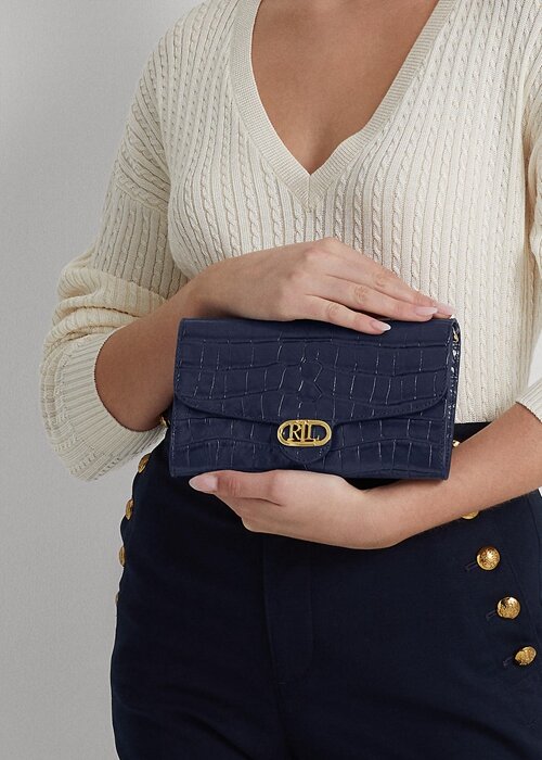 Rafinované dámské crossbody kabelky Ralph Lauren z embosované kůže Medium Adair Rafinované dámské crossbody kabelky Ralph Lauren z embosované kůže Medium Adair