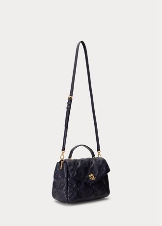 Rafinované dámské prošívané kožené tašky Ralph Lauren Medium Farrah Satchel