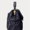 Rafinované dámské prošívané kožené tašky Ralph Lauren Medium Farrah Satchel