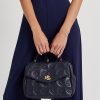 Rafinované dámské prošívané kožené tašky Ralph Lauren Medium Farrah Satchel