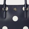 Námořnické dámské kožené střední Peyton kabelky Ralph Lauren