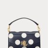 Rafinované námořnické/vanilkové dámské puntíkované malé kabelky Tayler Crossbody Ralph Lauren