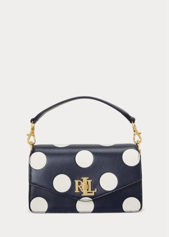 Rafinované námořnické/vanilkové dámské puntíkované malé kabelky Tayler Crossbody Ralph Lauren