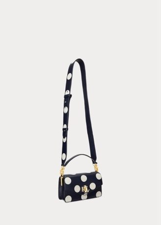 Rafinované námořnické/vanilkové dámské puntíkované malé kabelky Tayler Crossbody Ralph Lauren