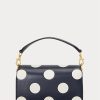 Rafinované námořnické/vanilkové dámské puntíkované malé kabelky Tayler Crossbody Ralph Lauren