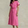 Růžové dámské šaty se stahovací šňůrkou Ralph Lauren