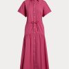 Růžové dámské šaty se stahovací šňůrkou Ralph Lauren