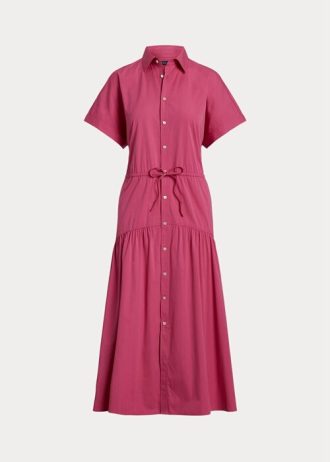 Růžové dámské šaty se stahovací šňůrkou Ralph Lauren