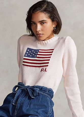 Růžové dámské bavlněné svetry Ralph Lauren Pink Pony Flag Růžové dámské bavlněné svetry Ralph Lauren Pink Pony Flag