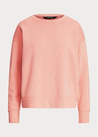 Růžové dámské fleecové svetrové mikiny Ralph Lauren Růžové dámské fleecové svetrové mikiny Ralph Lauren