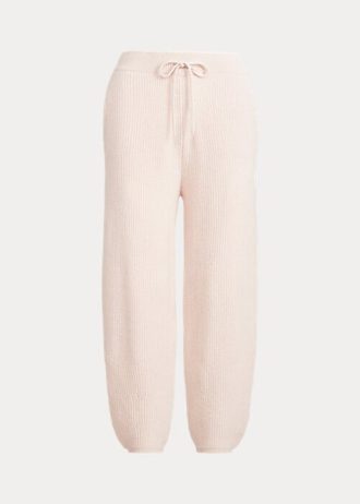 Růžové dámské kašmírové natahovací kalhoty Ralph Lauren