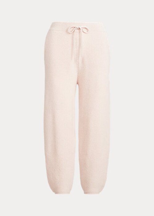 Růžové dámské kašmírové natahovací kalhoty Ralph Lauren Růžové dámské kašmírové natahovací kalhoty Ralph Lauren