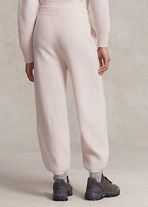Růžové dámské kašmírové natahovací kalhoty Ralph Lauren Růžové dámské kašmírové natahovací kalhoty Ralph Lauren