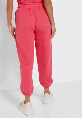 Růžové dámské kotníkové tepláky Ralph Lauren s vysokým pasem