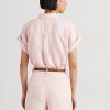 Růžové dámské lněné košile Dolman s rukávy Ralph Lauren