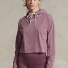 Růžové dámské mikiny Ralph Lauren Cropped Cotton Jersey