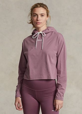 Růžové dámské mikiny Ralph Lauren Cropped Cotton Jersey Růžové dámské mikiny Ralph Lauren Cropped Cotton Jersey