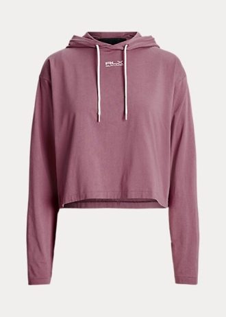 Růžové dámské mikiny Ralph Lauren Cropped Cotton Jersey Růžové dámské mikiny Ralph Lauren Cropped Cotton Jersey