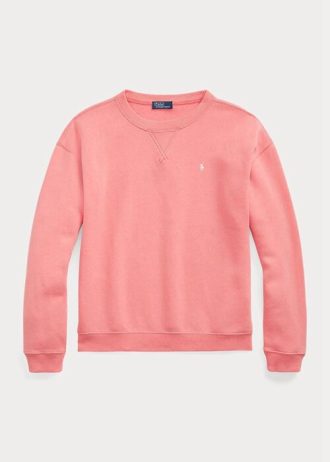 Růžové dámské mikiny Ralph Lauren Fleece Crewneck Pullover Růžové dámské mikiny Ralph Lauren Fleece Crewneck Pullover
