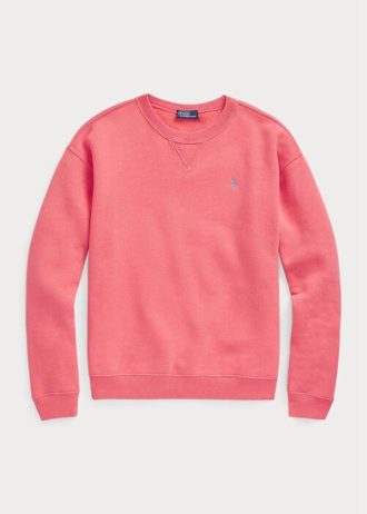 Růžové dámské mikiny Ralph Lauren Fleece Crewneck Pullover Růžové dámské mikiny Ralph Lauren Fleece Crewneck Pullover