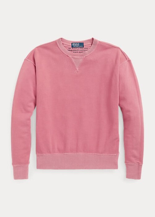 Růžové dámské mikiny Ralph Lauren z organické bavlny s výstřihem Růžové dámské mikiny Ralph Lauren z organické bavlny s výstřihem